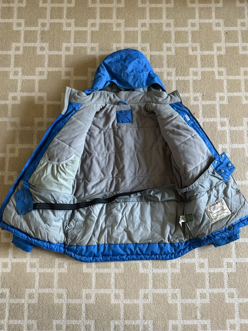 L.L. Bean Thinsulate Ski Jacket Hooded Winter Parka Blue Kids Coat XL 18